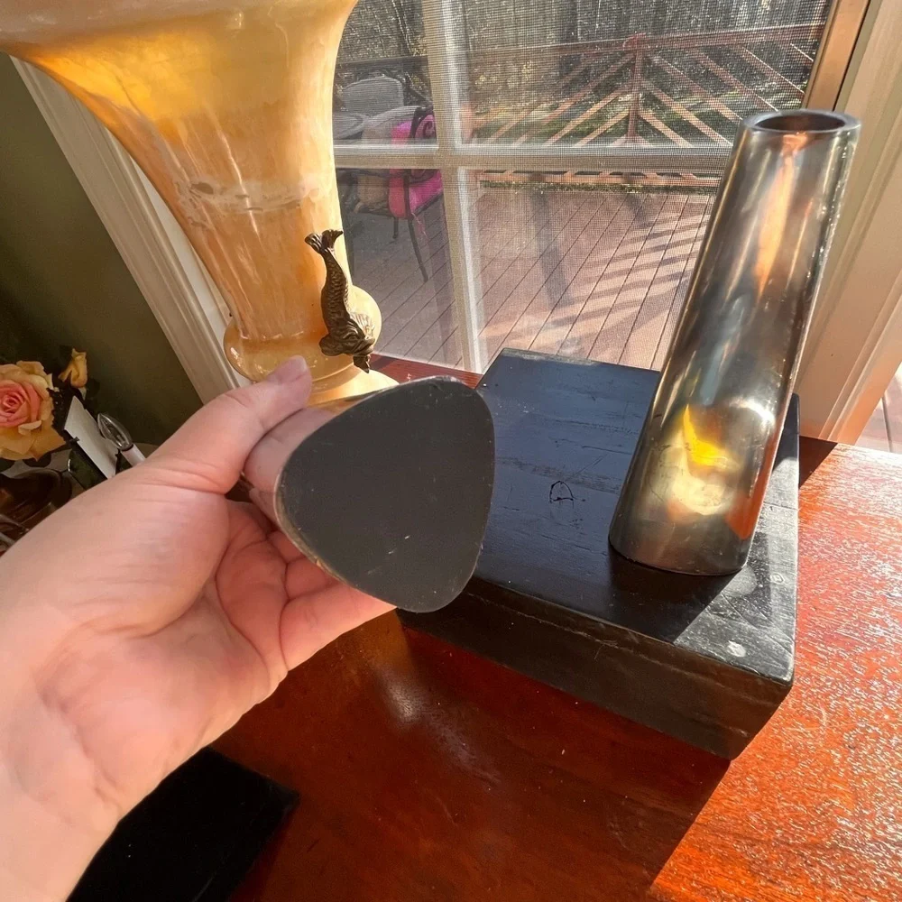 Vintage modern minimalist aluminum candle holders